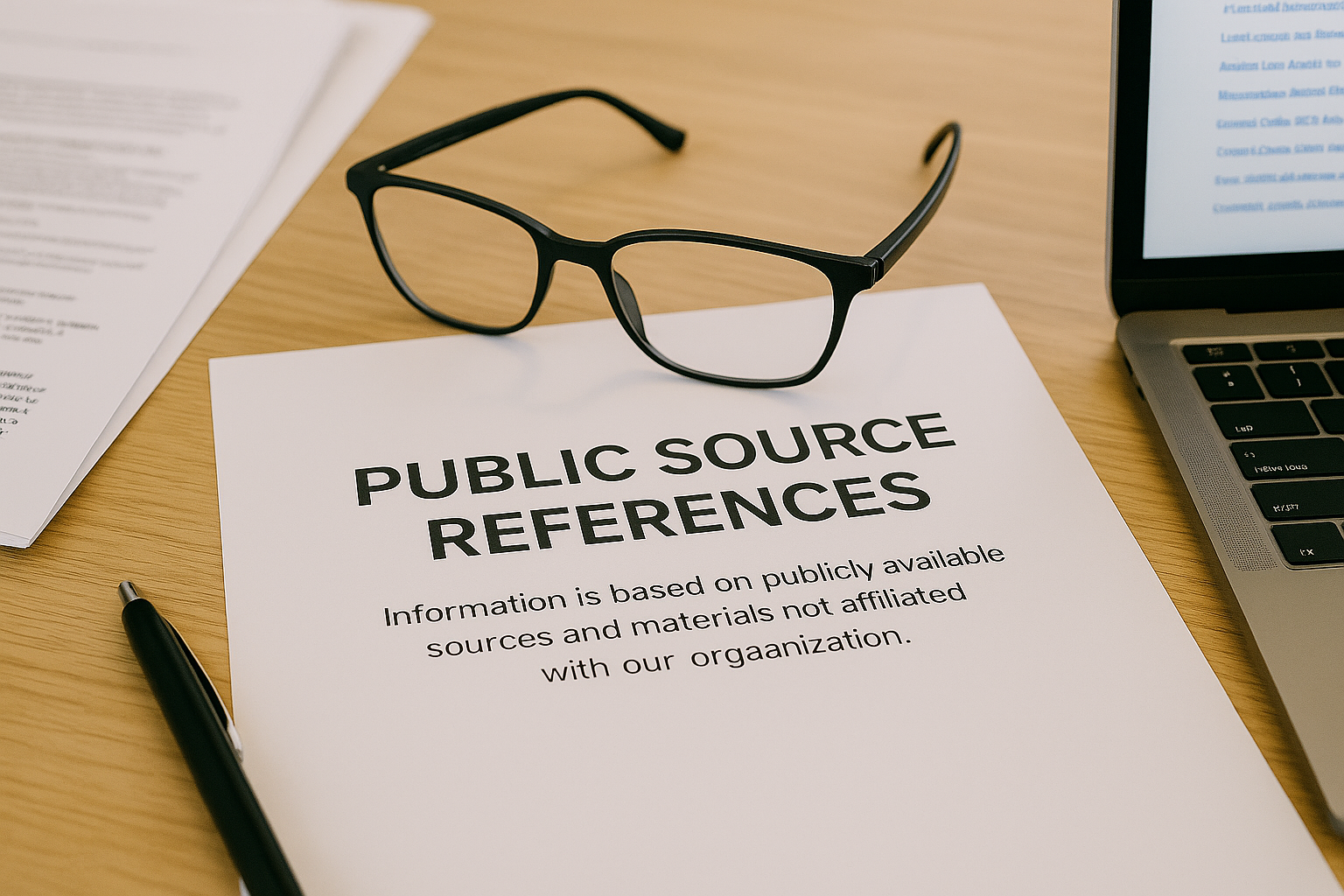 Public Source References visual